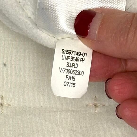 Old Navy One-Piece Fleece Snowsuit Boys 0-3M Blue Gray Check Hooded - Picture 9 of 9